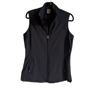 CALIA Women’s Black Sleeveless Soft-shell Lightweight Zip-Up Vest Size Large